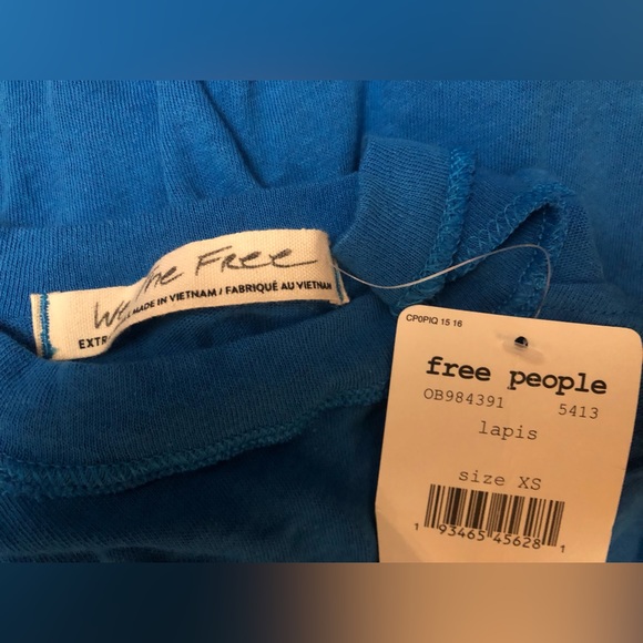 We The Free Free People Sleeveless Crew Neck Tank Top Size XSmall Lapis New - Picture 7 of 8